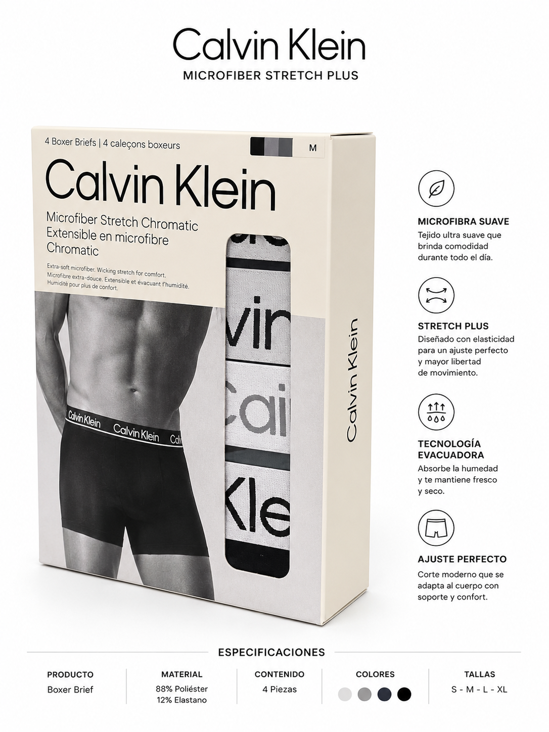 PACK X4 interiores calvin klein