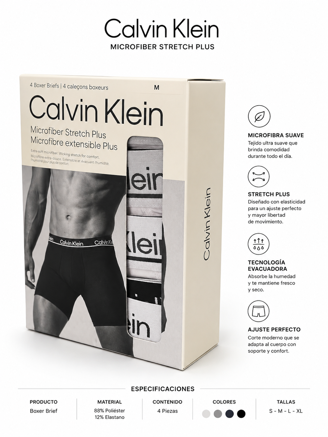 PACK X4 interiores calvin klein