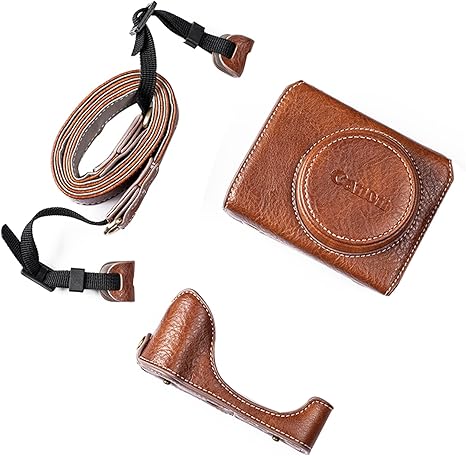 Rieibi G7 X G7X II G7X III Funda, Funda de Cuero Vintage para Cámara Canon PowerShot G7X / G7X Mark II / G7X Mark III