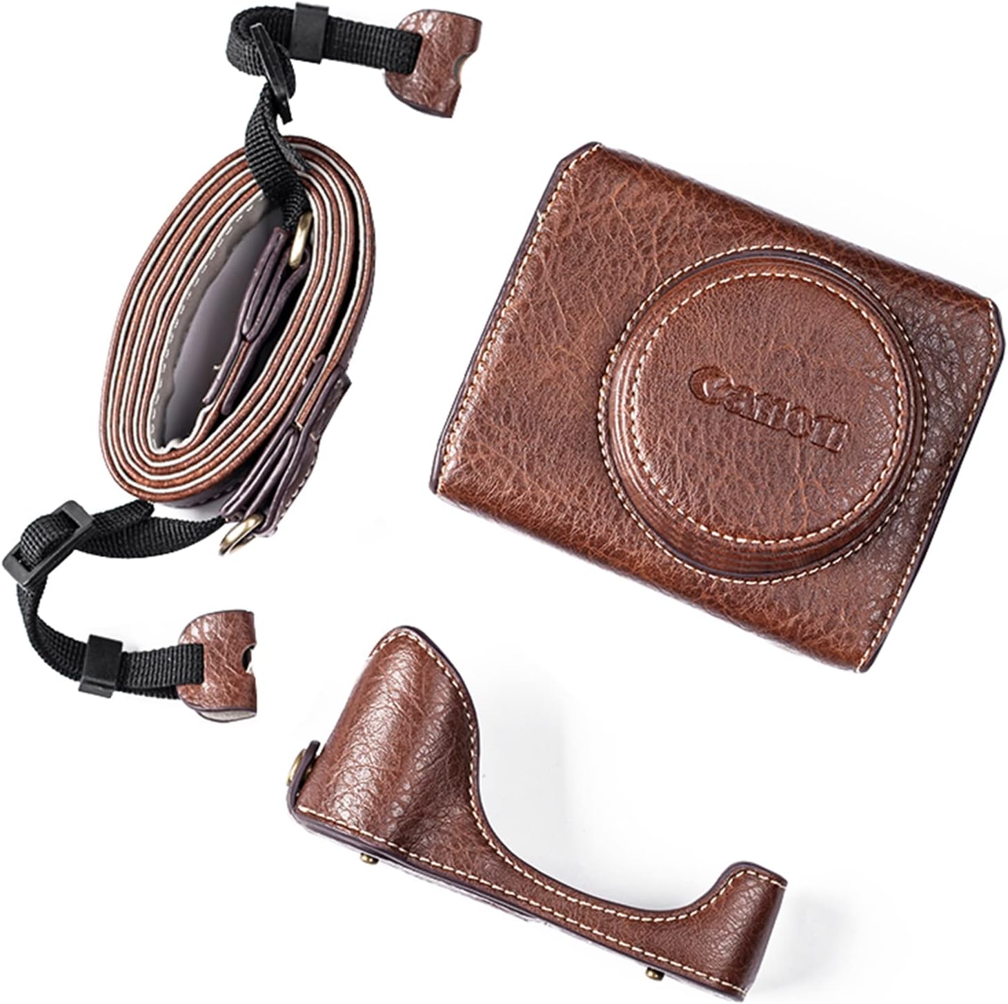 Rieibi Funda de piel vintage para cámara réflex digital Canon PowerShot G7X, G7X Mark III con correa