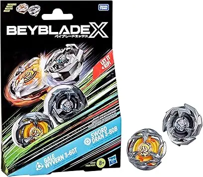Beyblade X Gale Wyvern 3-60T y Sword Dran 3-80B