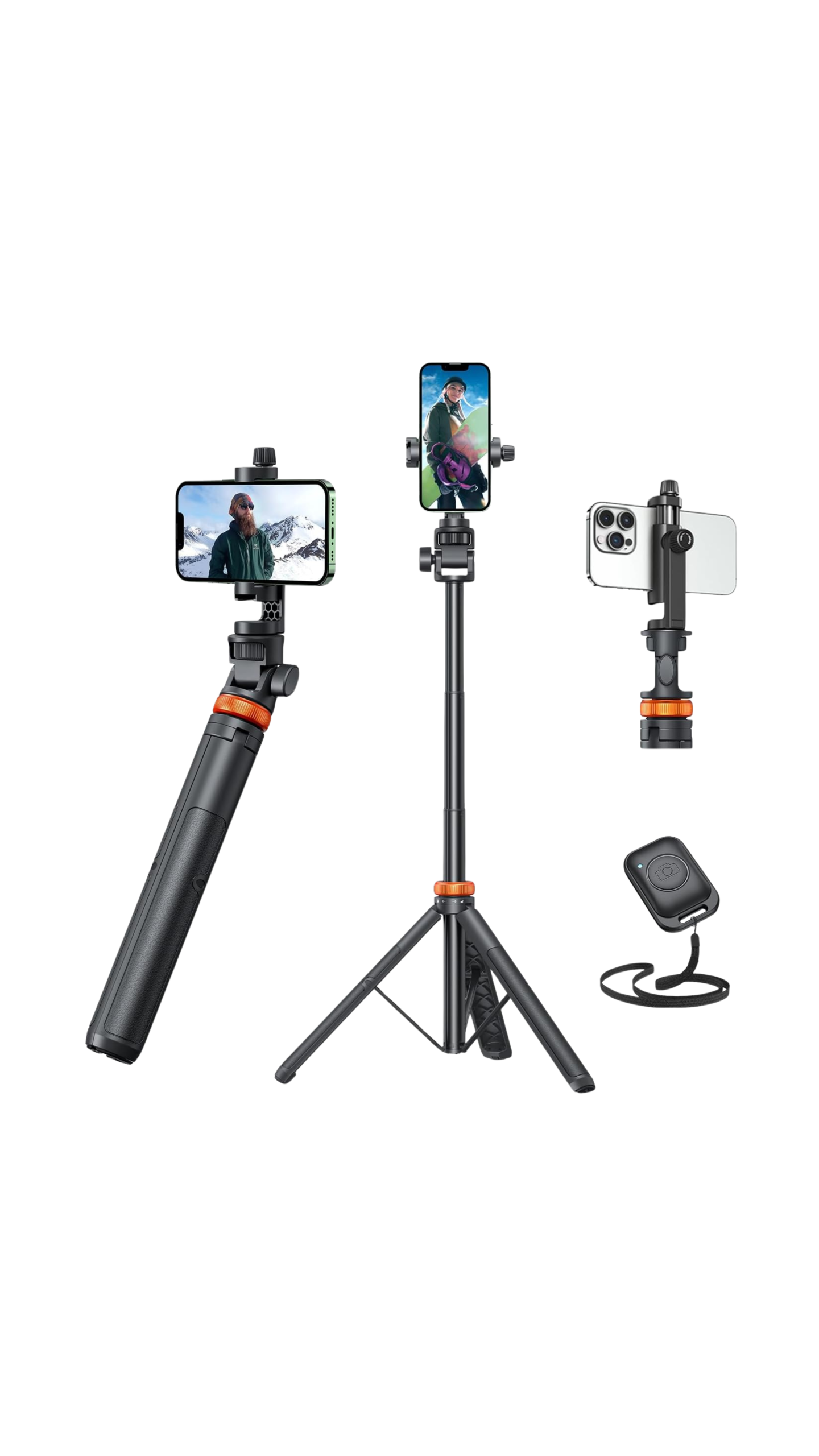 EUCOS Trípode de teléfono de 62 pulgadas, trípode para iPhone y selfie Stick